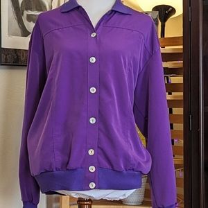 Teddi Vibrant Purple Bomber Jacket